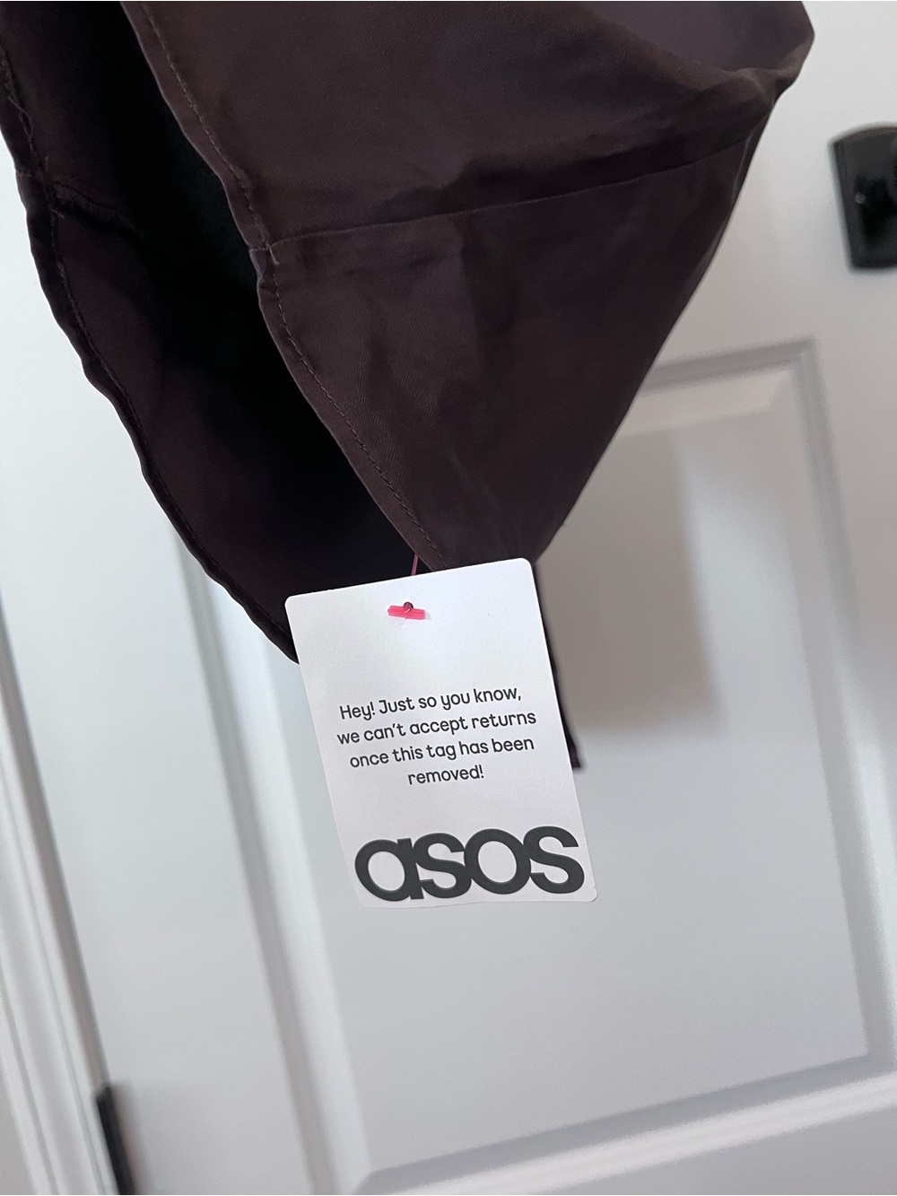 NWT ASOS Satin Wide Leg Pull On Pants Chocolate Brown Size XS - Picture 9 of 10